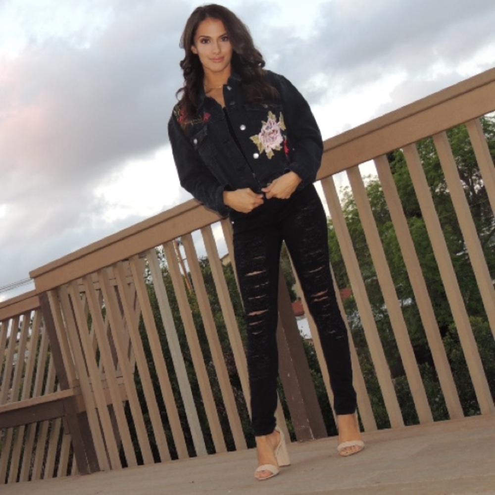 Distressed Black Jeans
